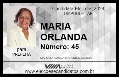 Candidato MARIA ORLANDA 2024 - OIAPOQUE - Eleições