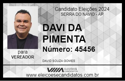 Candidato DAVI DA PIMENTA 2024 - SERRA DO NAVIO - Eleições