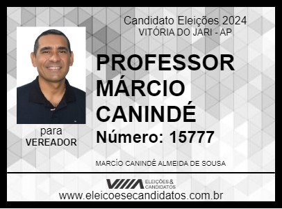 Candidato PROFESSOR MÁRCIO CANINDÉ 2024 - VITÓRIA DO JARI - Eleições