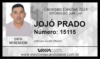 Candidato JOJÓ PRADO 2024 - VITÓRIA DO JARI - Eleições