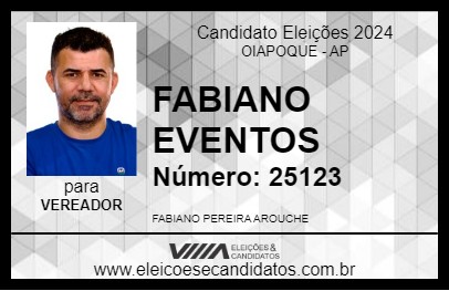 Candidato FABIANO EVENTOS 2024 - OIAPOQUE - Eleições