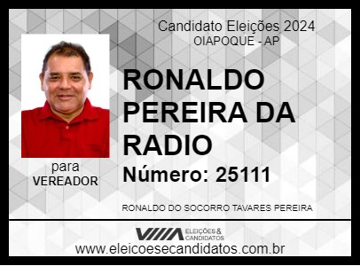 Candidato RONALDO PEREIRA DA RADIO 2024 - OIAPOQUE - Eleições