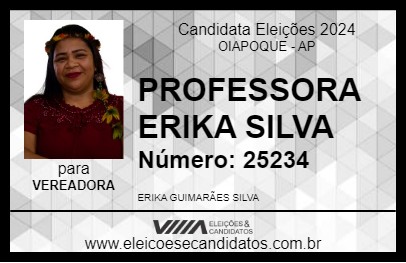 Candidato PROFESSORA ERIKA SILVA 2024 - OIAPOQUE - Eleições