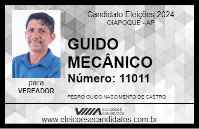 Candidato GUIDO MECÂNICO 2024 - OIAPOQUE - Eleições