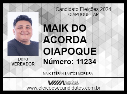 Candidato MAIK DO ACORDA OIAPOQUE 2024 - OIAPOQUE - Eleições