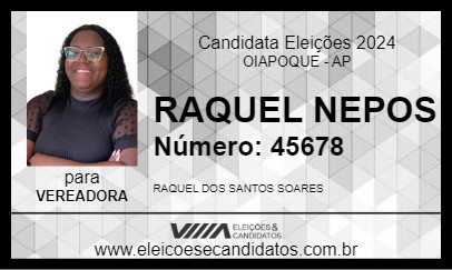 Candidato RAQUEL NEPOS 2024 - OIAPOQUE - Eleições