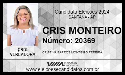 Candidato CRIS MONTEIRO 2024 - SANTANA - Eleições