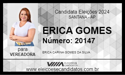 Candidato PROFESSORA ERICA GOMES 2024 - SANTANA - Eleições