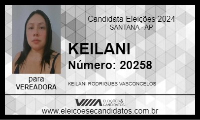 Candidato KEILANI 2024 - SANTANA - Eleições