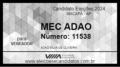 Candidato MEC ADAO 2024 - MACAPÁ - Eleições