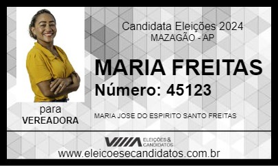 Candidato MARIA FREITAS 2024 - MAZAGÃO - Eleições