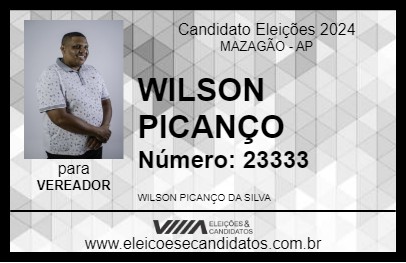 Candidato WILSON PICANÇO 2024 - MAZAGÃO - Eleições