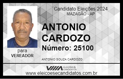 Candidato ANTONIO CARDOZO 2024 - MAZAGÃO - Eleições