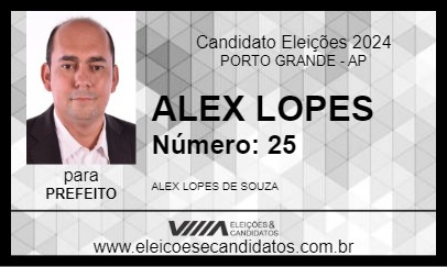 Candidato ALEX LOPES 2024 - PORTO GRANDE - Eleições