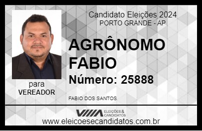 Candidato AGRÔNOMO FABIO 2024 - PORTO GRANDE - Eleições