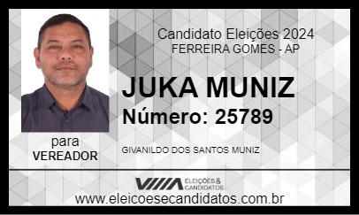 Candidato JUKA MUNIZ 2024 - FERREIRA GOMES - Eleições