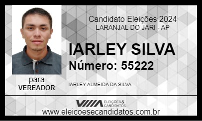 Candidato IARLEY SILVA 2024 - LARANJAL DO JARI - Eleições