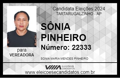 Candidato SÔNIA PINHEIRO 2024 - TARTARUGALZINHO - Eleições