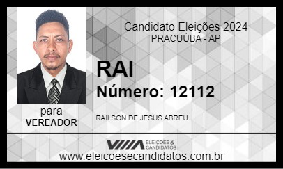 Candidato RAI 2024 - PRACUÚBA - Eleições