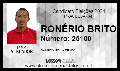 Candidato RONÉRIO BRITO 2024 - PRACUÚBA - Eleições