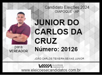 Candidato JUNIOR DO CARLOS DA CRUZ 2024 - OIAPOQUE - Eleições