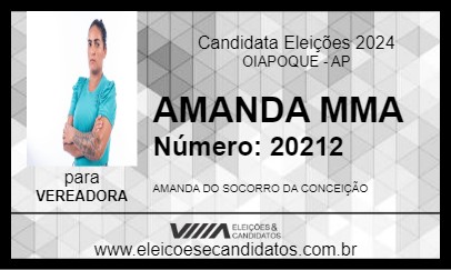 Candidato AMANDA MMA 2024 - OIAPOQUE - Eleições