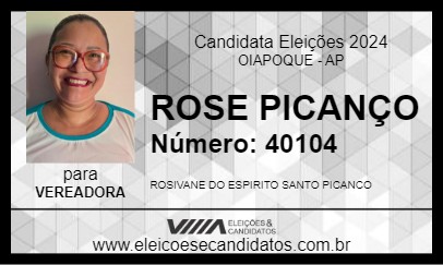 Candidato ROSE PICANÇO 2024 - OIAPOQUE - Eleições