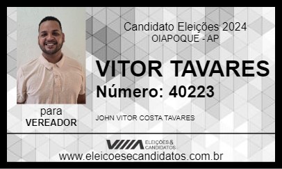 Candidato VITOR TAVARES 2024 - OIAPOQUE - Eleições