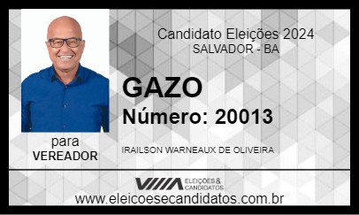 Candidato GAZO 2024 - SALVADOR - Eleições