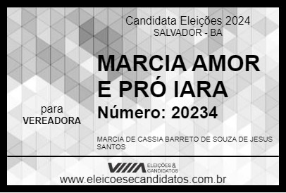 Candidato MARCIA AMOR E PRÓ YARA 2024 - SALVADOR - Eleições