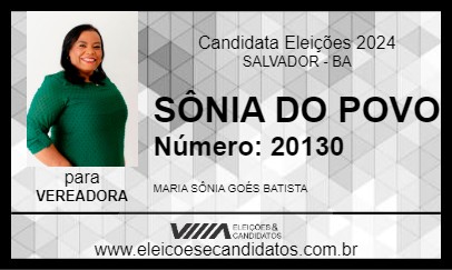 Candidato SÔNIA DO POVO 2024 - SALVADOR - Eleições