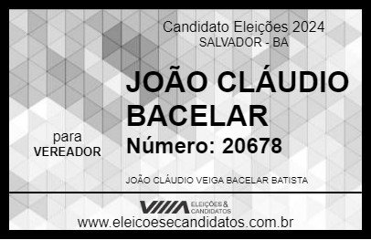 Candidato JOÃO CLÁUDIO BACELAR 2024 - SALVADOR - Eleições