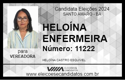 Candidato HELOÍNA ENFERMEIRA 2024 - SANTO AMARO - Eleições