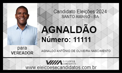 Candidato AGNALDÃO 2024 - SANTO AMARO - Eleições