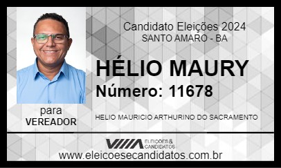 Candidato HÉLIO MAURY 2024 - SANTO AMARO - Eleições