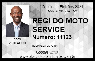 Candidato REGI DO MOTO SERVICE 2024 - SANTO AMARO - Eleições