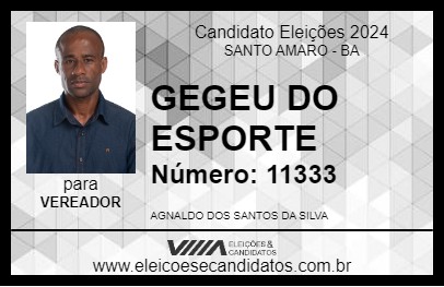 Candidato GEGEU DO ESPORTE 2024 - SANTO AMARO - Eleições