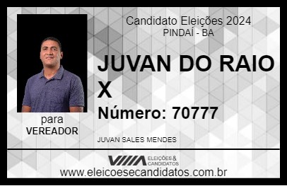 Candidato JUVAN DO RAIO X 2024 - PINDAÍ - Eleições