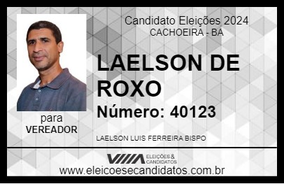 Candidato LAELSON DE ROXO 2024 - CACHOEIRA - Eleições