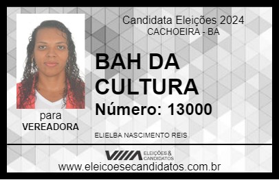 Candidato BAH DA CULTURA 2024 - CACHOEIRA - Eleições