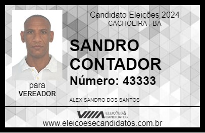 Candidato SANDRO CONTADOR 2024 - CACHOEIRA - Eleições