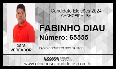 Candidato FABINHO DIAU 2024 - CACHOEIRA - Eleições