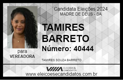 Candidato TAMIRES  BARRETO 2024 - MADRE DE DEUS - Eleições