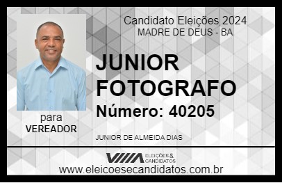 Candidato JUNIOR FOTOGRAFO 2024 - MADRE DE DEUS - Eleições