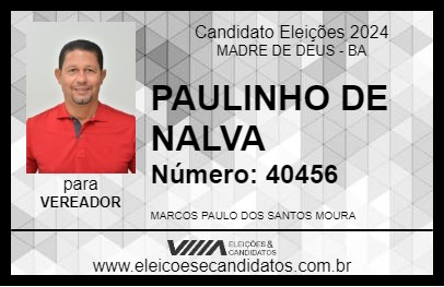 Candidato PAULINHO  DE  NALVA 2024 - MADRE DE DEUS - Eleições