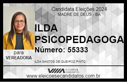 Candidato ILDA  PSICOPEDAGOGA 2024 - MADRE DE DEUS - Eleições