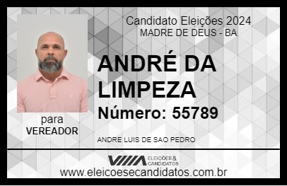 Candidato ANDRÉ DA LIMPEZA 2024 - MADRE DE DEUS - Eleições