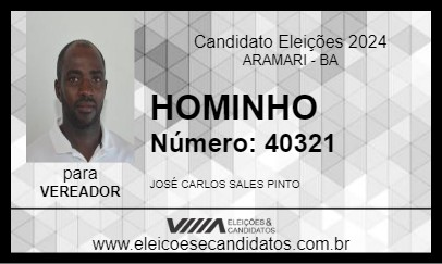 Candidato HOMINHO 2024 - ARAMARI - Eleições