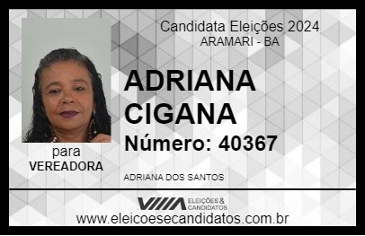 Candidato ADRIANA CIGANA 2024 - ARAMARI - Eleições