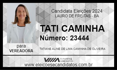 Candidato TATI CAMINHA 2024 - LAURO DE FREITAS - Eleições